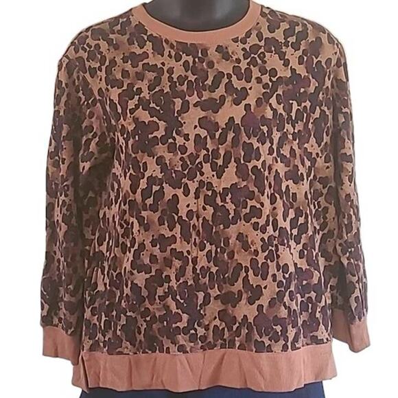 Stars Above Women's Animal Print Sweatshirt  Size XXL Brown/Black Leopard - Picture 5 of 6